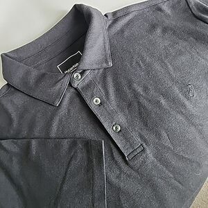 HyperNatural El Capitan Classic Fit Polo Shirt Short Sleeve Mens L Magpie Black